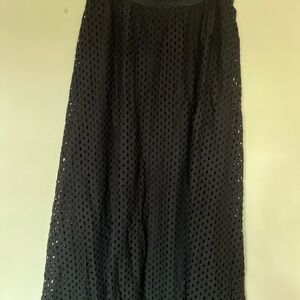 Chico's Black Eyelet A-Line Skirt